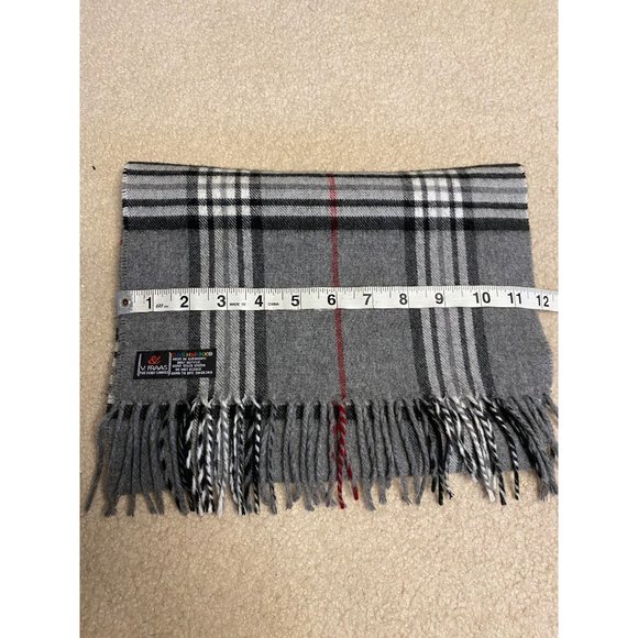 Cashmink Gray Plaid Cashmere Feel Scarf - Picture 3 of 4